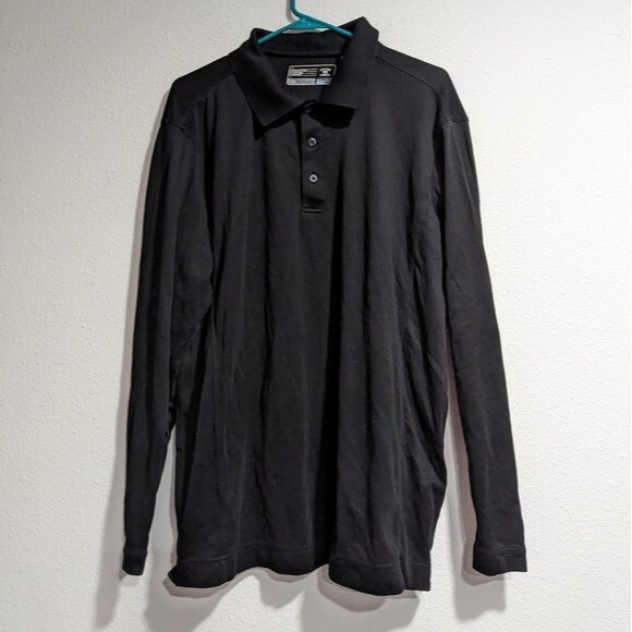 Cutter & Buck Men's Black CD DryTec Long Sleeve Polo Shirt, Mens Large - Picture 1 of 10